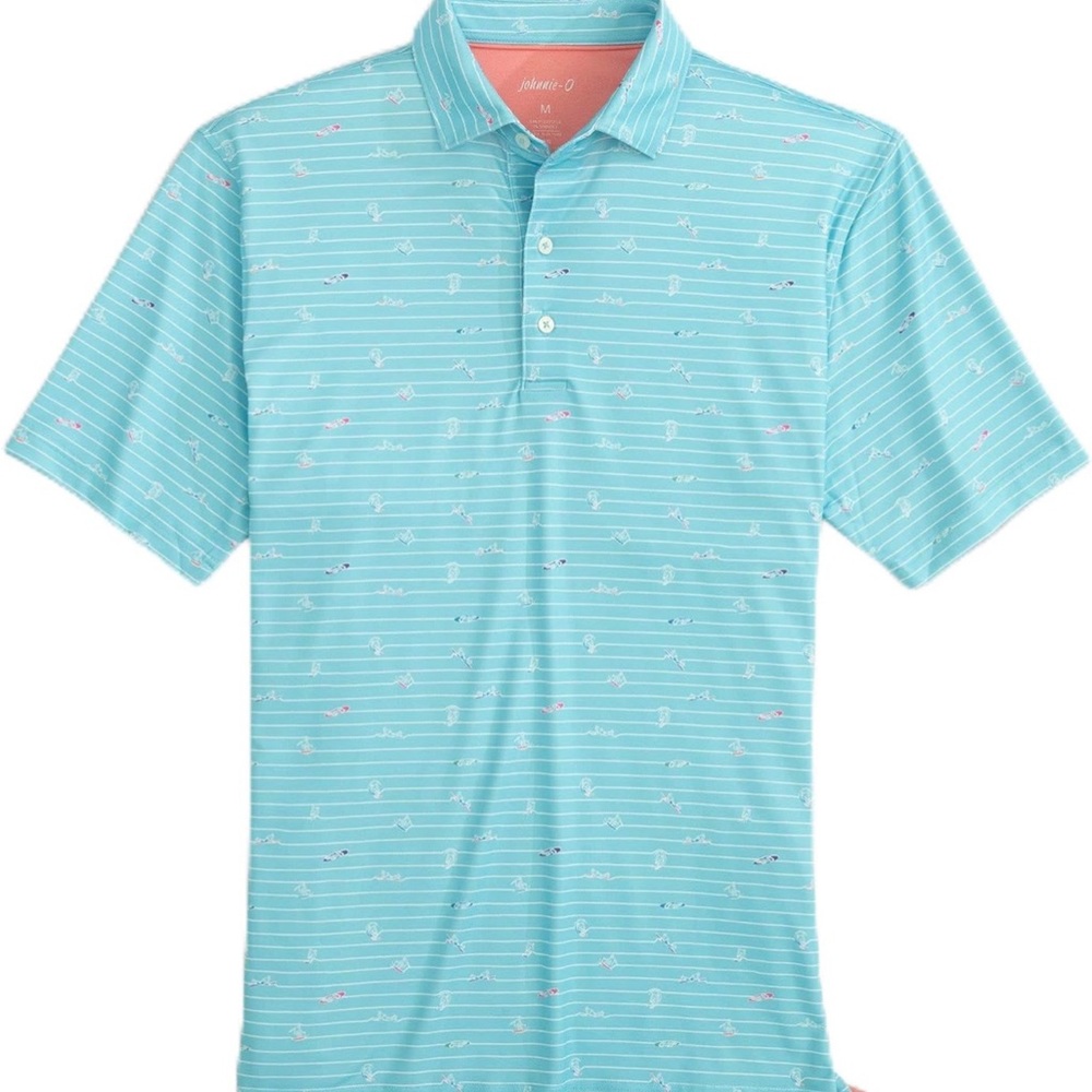 Johnnie-O Men's Surfin' Stripes Polo Shirt in Baja